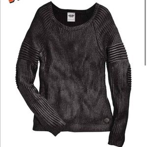Harley Davidson black metallic sweater